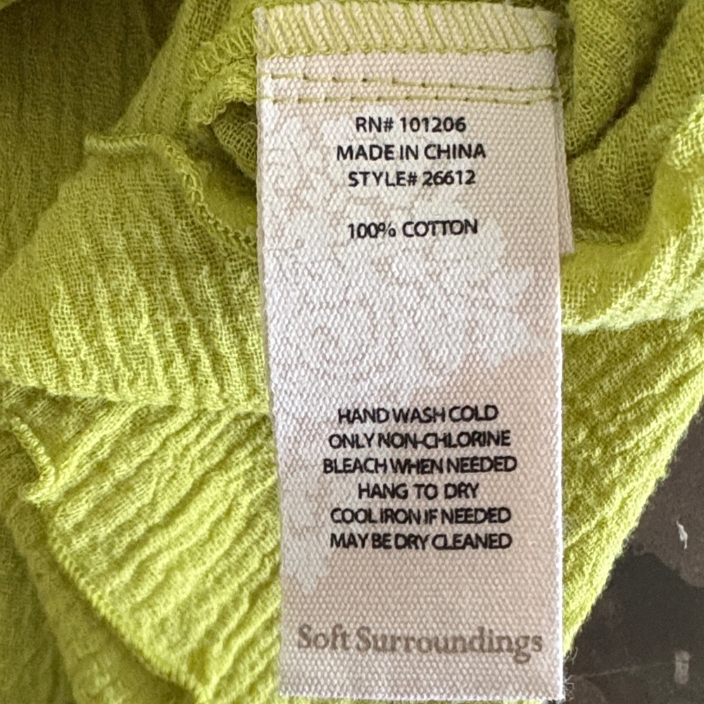 Soft Surroundings Lime Green Scoop Neck Tunic - Picture 8 of 8